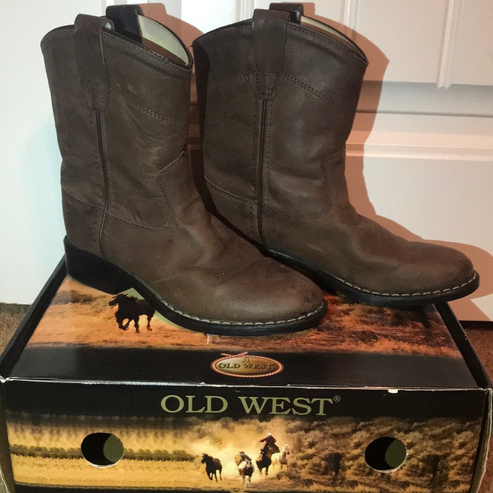 Real leather western boots